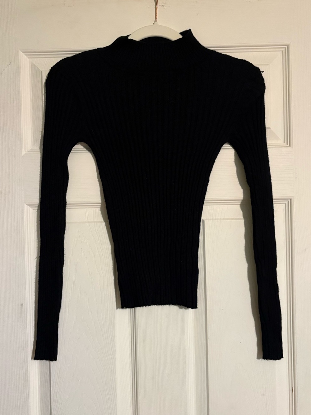SO Black Ribbed Turtleneck Sweater